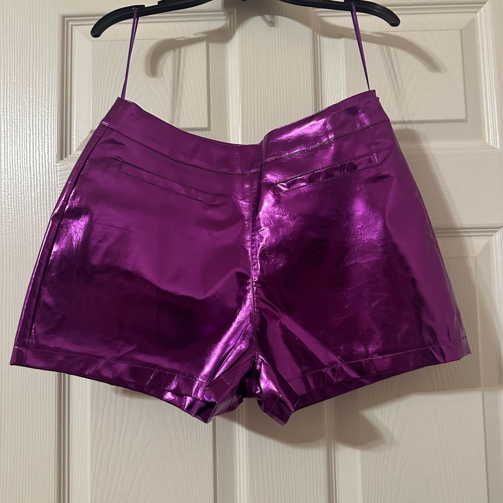 NWT Amalynn Shiny Purple Shorts | Size S | $74 Retail
